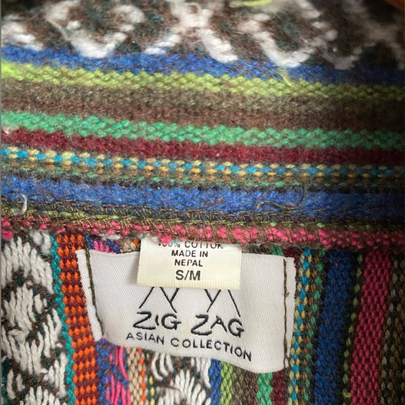 Striped kimono jacket in Gheri Cotton Made in Nepal - Picture 12 of 12